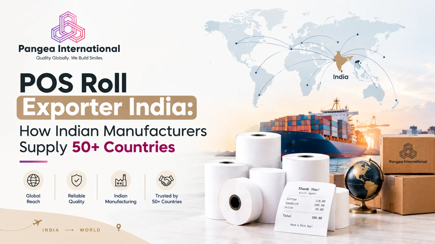 POS Roll Exporter India: How Indian Manufacturers Supply 50+ Countries